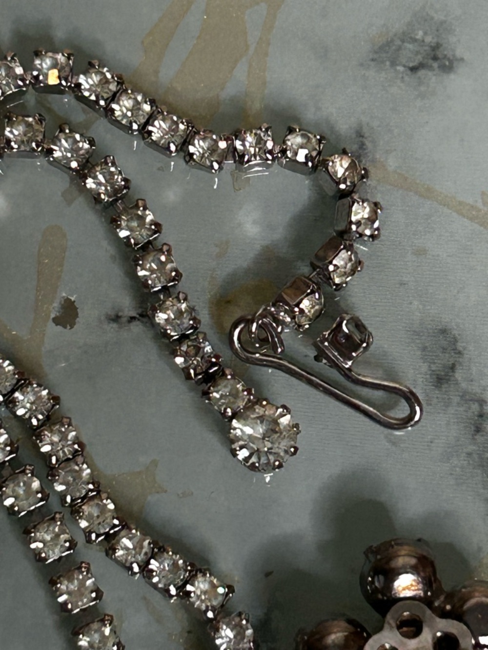 Vintage Rhinestone Jewelry Set Necklace Brooch Earrings Bridal Prom Formal - Picture 5 of 14